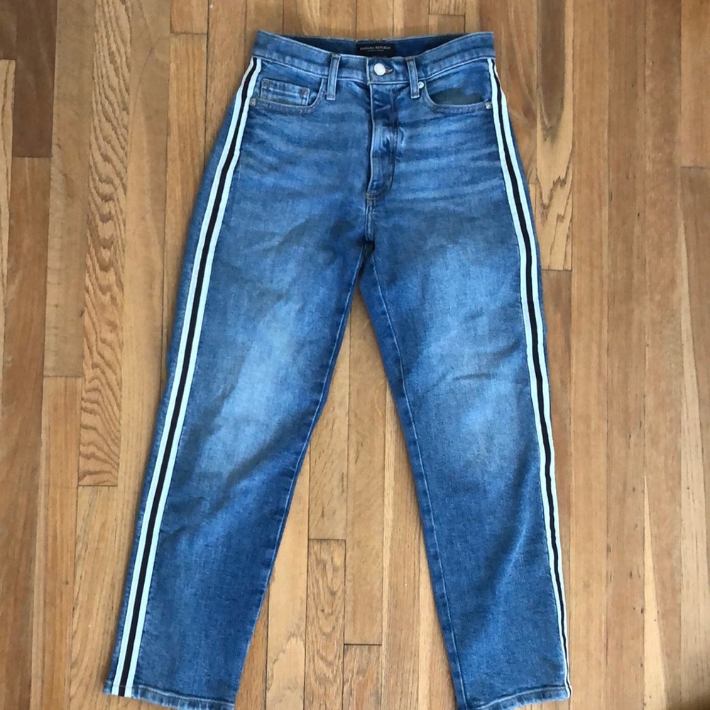 stripe leg jeans